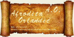 Afrodita Orlandić vizit kartica